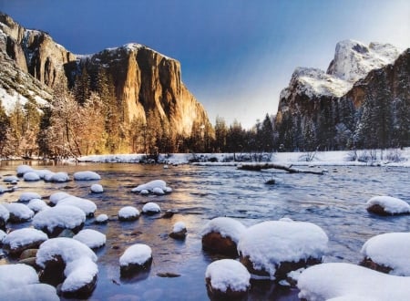 Yosemite National Park  - winter, scenery, National Park, beautiful, USA, photography, snow, landscape, photo, wide screen, Yosmite, California, nature