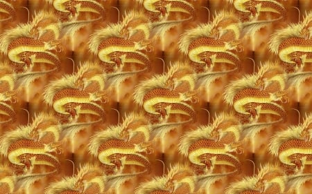 Dragon pattern - paper, pattern, fantasy, golden, orange, yellow, texture, dragon