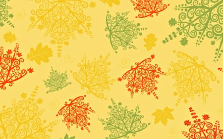 Leaves pattern - paper, red, pattern, yellow, leaf, orange, texture, autumn, green