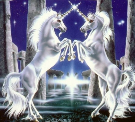 2 unicorns - fantasy, abstact, unicorns, other