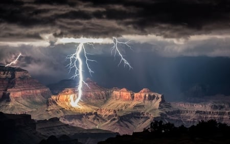 Forces of nature - nature, lightning, amazing, storm