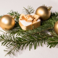 Golden Baubles And Present