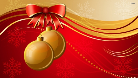 Golden Christmas Baubles - wallpaper, golden, christmas, baubles