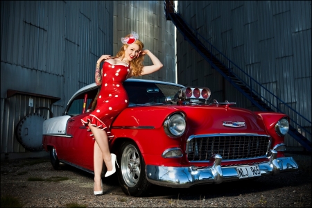 Chevy Babe - sexy, red, blown, model