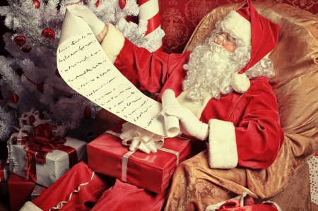 Santa reading - christmas, wish, santa, list