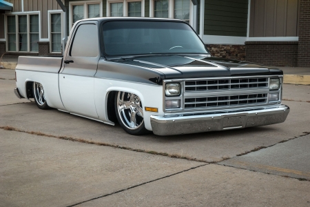 1986-Gmc-C10 - Gray, Truck, White, Lowered