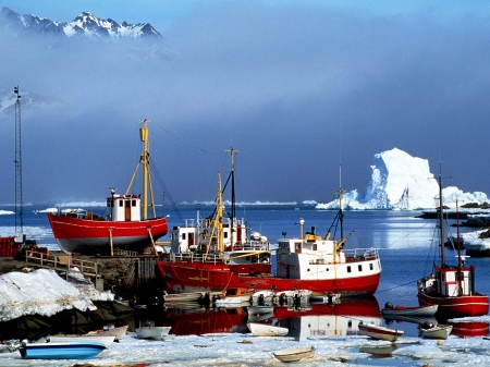 winter-scenes-1--11 - winter, sea, snow, boat