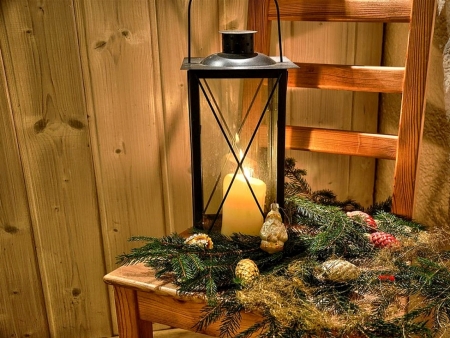 The flame in lanterna - lanterna, christmas, flame, decoracion