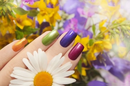 â™¥ - flowers, hand, nailpolish, soft