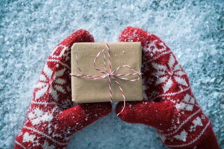 â™¥ - winter, gift, gloves, red