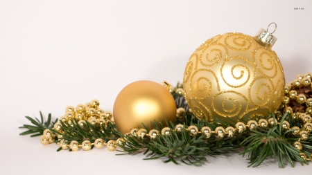 Golden Christmas Decorations - Wallpaper, Decorations, Christmas, Golden