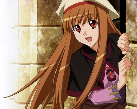 Holo - smile, anime girl, spice and wolf, holo