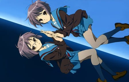 Yuki Nagato - school uniform, yuki, anime girl, meloncholy of suzumiya haruhi, school girl