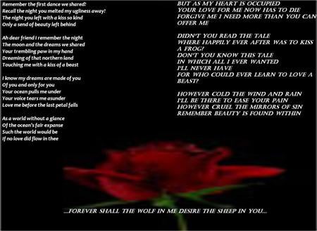 Beauty and the Beast - deep, me, rose, writing, poem, reflection, you