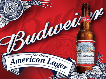 Budweiser - silver, beer, red