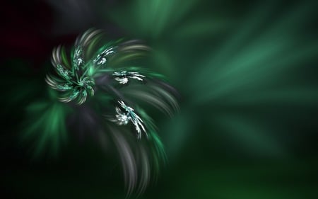 Flower in green - fractal, green, abstract, flower