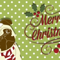 Cute Christmas Pug