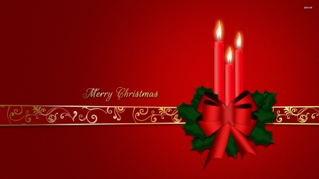 Merry Christmas - Wallpaper, Candles, Christmas, Merry