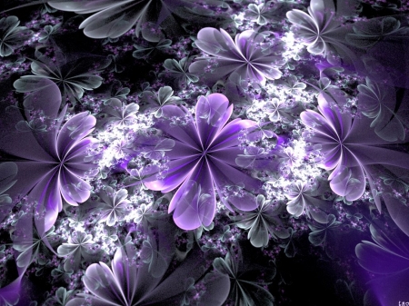 :) - abstract, flowers, purple, digital