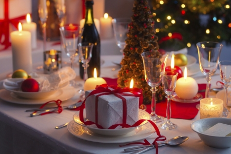 ♥ - abstract, table, candles, gifts