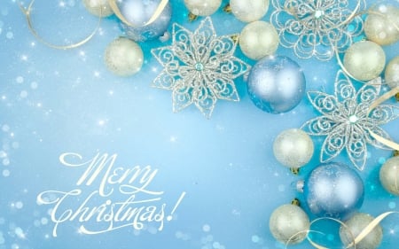 Merry Christmas! - christmas, white, craciun, blue, deco, ball, card