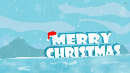 Merry Christmas - merry, flakes, christmas, snow