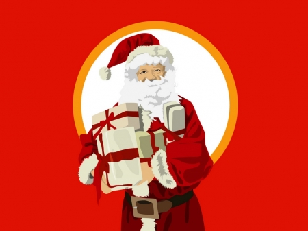 santa clause - santa, clause, ribbon, gift