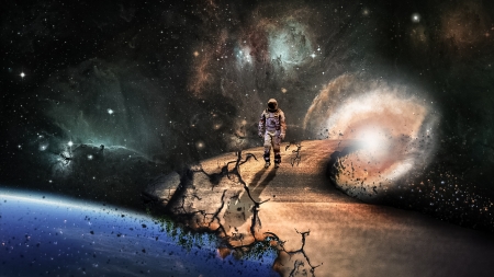 Dream - astronaught, planet, road, wormhole, interstellar, stars, nebula, space, hope