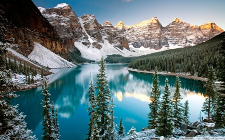 Lake in Winter - Winter, Moutain, Lake, Nature