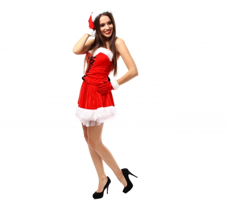 Christmas girl - woman, red, dress, with