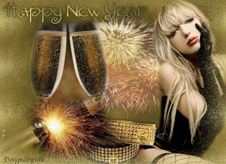 Happy New Year...2016 - girl, collages, new year, greetings