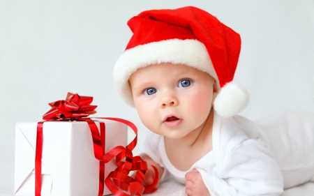 Christmas baby - hat, copil, baby, child, christmas, santa, white, craciun, red, cute, gift