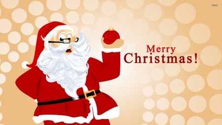 Santa Clause With Red Bauble - Clause, Red, Santa, Bauble, With