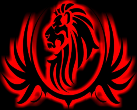 Black Large Lion Red - large, raggatech, evil, black, gizzzi, lion red, red, lion, labrano, raggatek, tribal