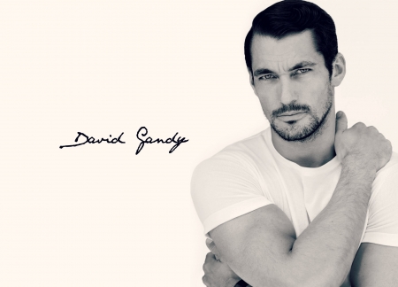 David Gandy - male, black, white, model, bw, David Gandy, man