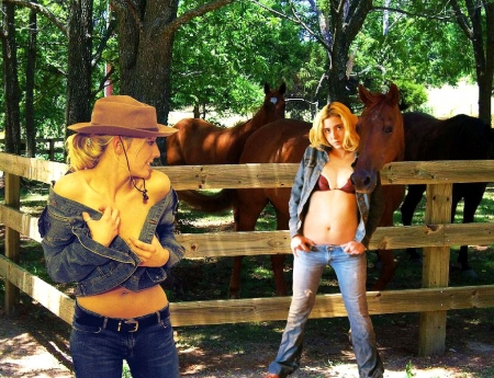 We Love Horses - style, girls, western, women, models, hats, ranch, cowgirls, horses, rodeo, fun, female, boots, blondes, fashion