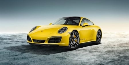 2017 Porsche 911 Carrera By Porsche Exclusive - sports car, 2017, yellow, black rims