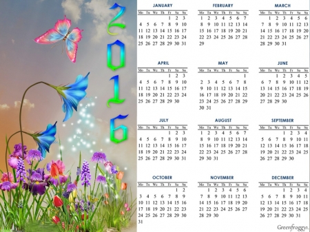 CALENDAR 2016 - image, abstract, 2016, calendar