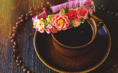 Good Morning - roses, coffee, morning, still life, cup