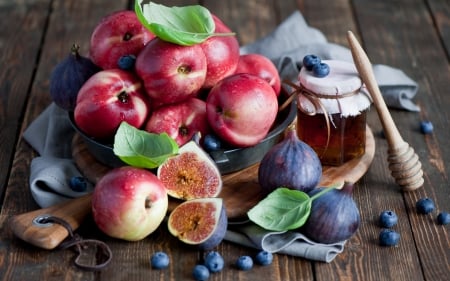 Apple Time - honey, apples, food, fig, fruit, blueberry, fruits, apple