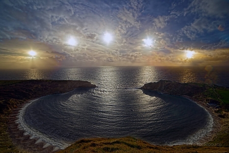 Solstice Sun at Lulworth Cove - space, fun, nature, beach, stars, cool