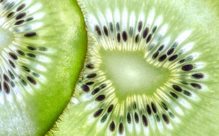 Kiwi - slice, close-up, green, macro, fruit, kiwi