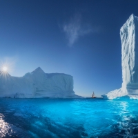 Sailboat Between Ice Giants