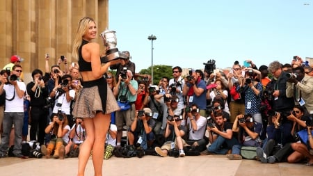 maria sharapova - woman, sharapova, trophy, maria