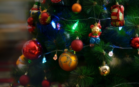 Happy Holidays! - christmas, craciun, deco, ball, green, card, toy, tree