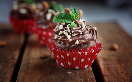 Delicious Chocolate Muffins - cupcake, delicious, dessert, food, sweet, chocolate, muffins