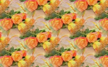 Texture - paper, flower, pattern, rose, orange, texture, green