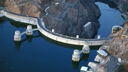 Hoover Dam - hoover dam, water, dam, america, architecture, desert, las vegas, us, usa