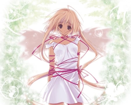 ~Ribbon Restriction~ - wings, winged, light, female, anime, angel