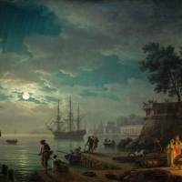Seaport by Moonlight